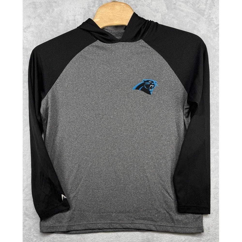 Antigua Carolina Panthers NFL Peformance Polyester Hoodie Gray Black Men's L